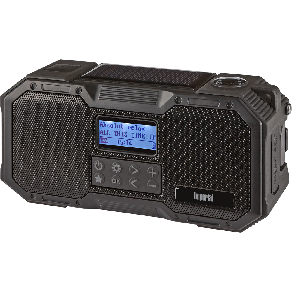 Imperial Kurbelradio OR1, UKW/DAB+, Solar-Panel, Handkurbel, Akkubetrieb, LED-Leuchte, Bluetooth