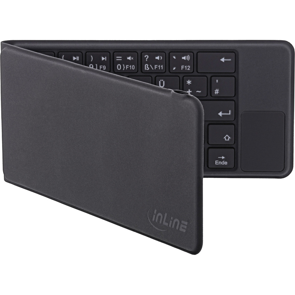 InLine 3-in-1-Bluetooth-Tastatur BT-Pocket, faltbar, mit Touchpad, iOS/Android, schwarz