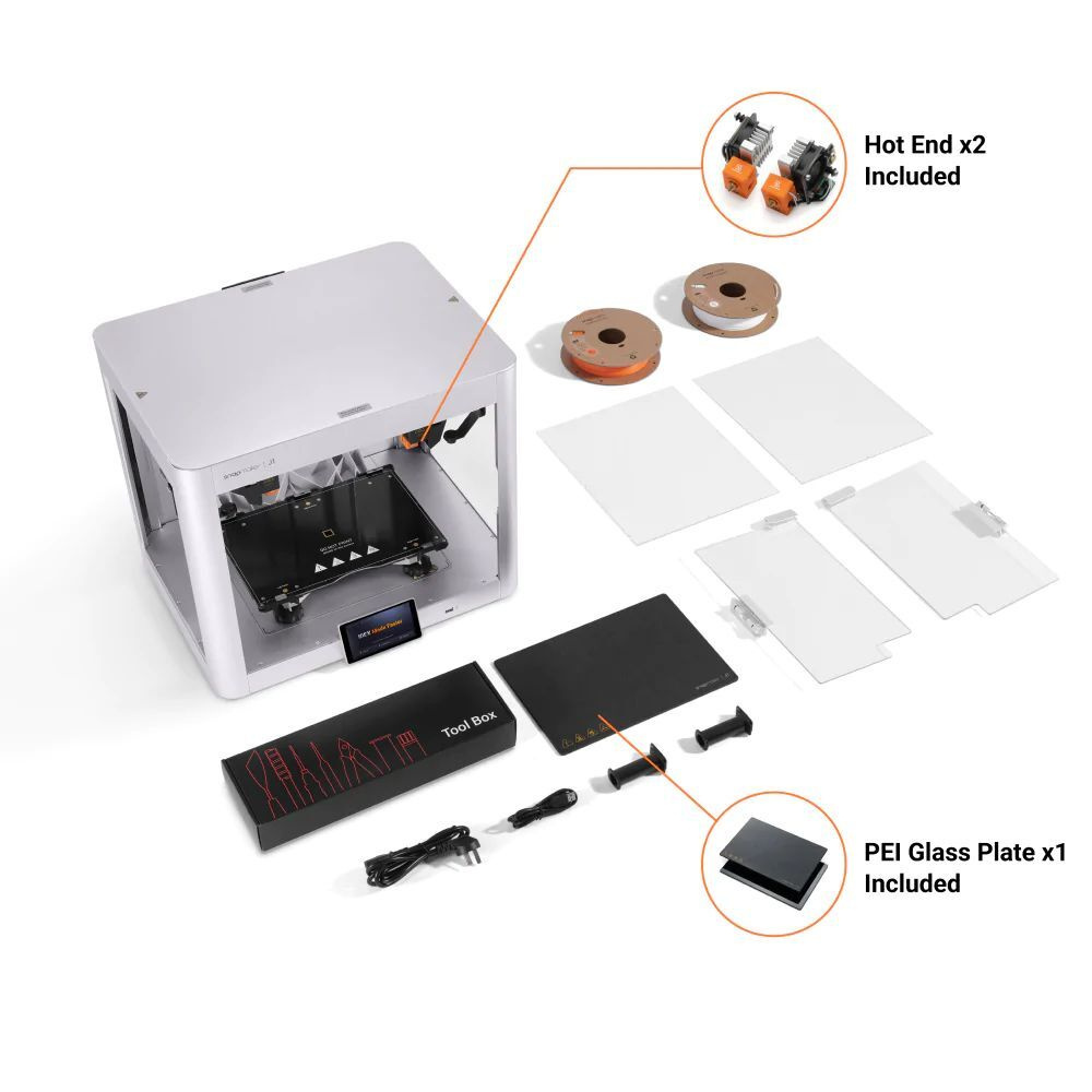 Snapmaker FFF-3D-Drucker J1, IDEX-Technik, Auto-Nivellierung, 350 mm/s, 5"-Touchdisplay
