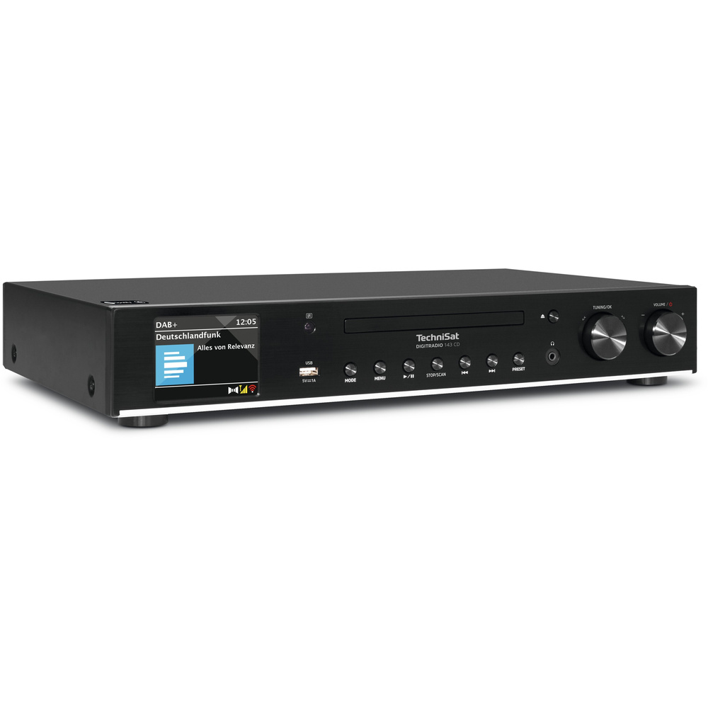 TechniSat Radio-Hi-Fi-Tuner DigitRadio 143 CD (V3), DAB+/UKW/Internetradio, Bluetooth, CD, schwarz