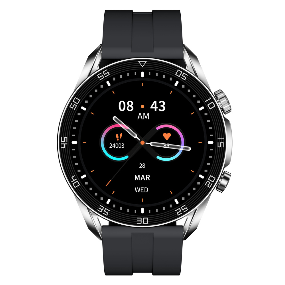 FontaFit AMOLED-Smartwatch LEMA, chrom, 3,6-cm-Display, SPO2, Schlafanalyse, Telefonfunktion, IP68