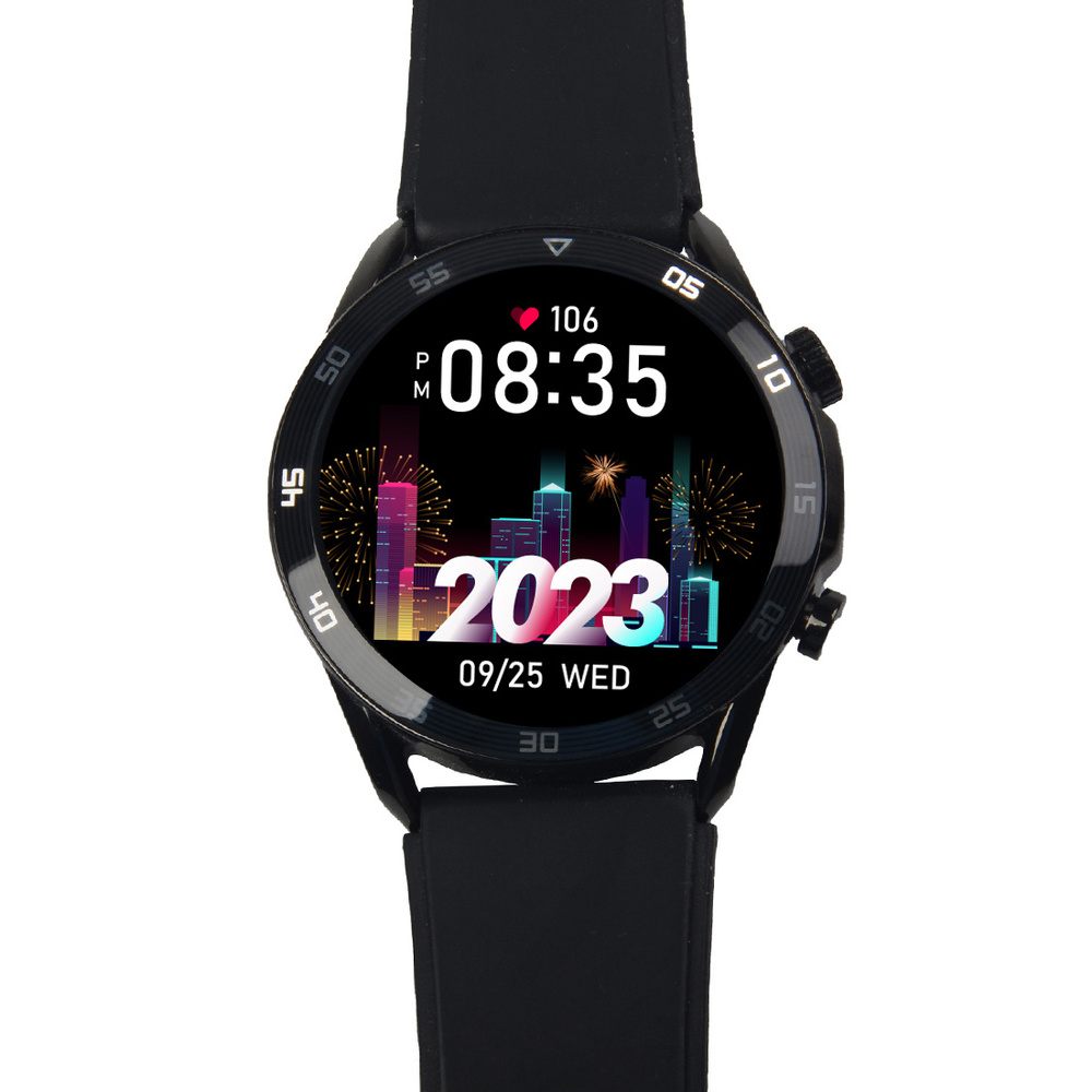FontaFit AMOLED-Smartwatch LEMA, schwarz, 3,6-cm-Display, SPO2, Schlafanalyse, Telefonfunktion, IP68