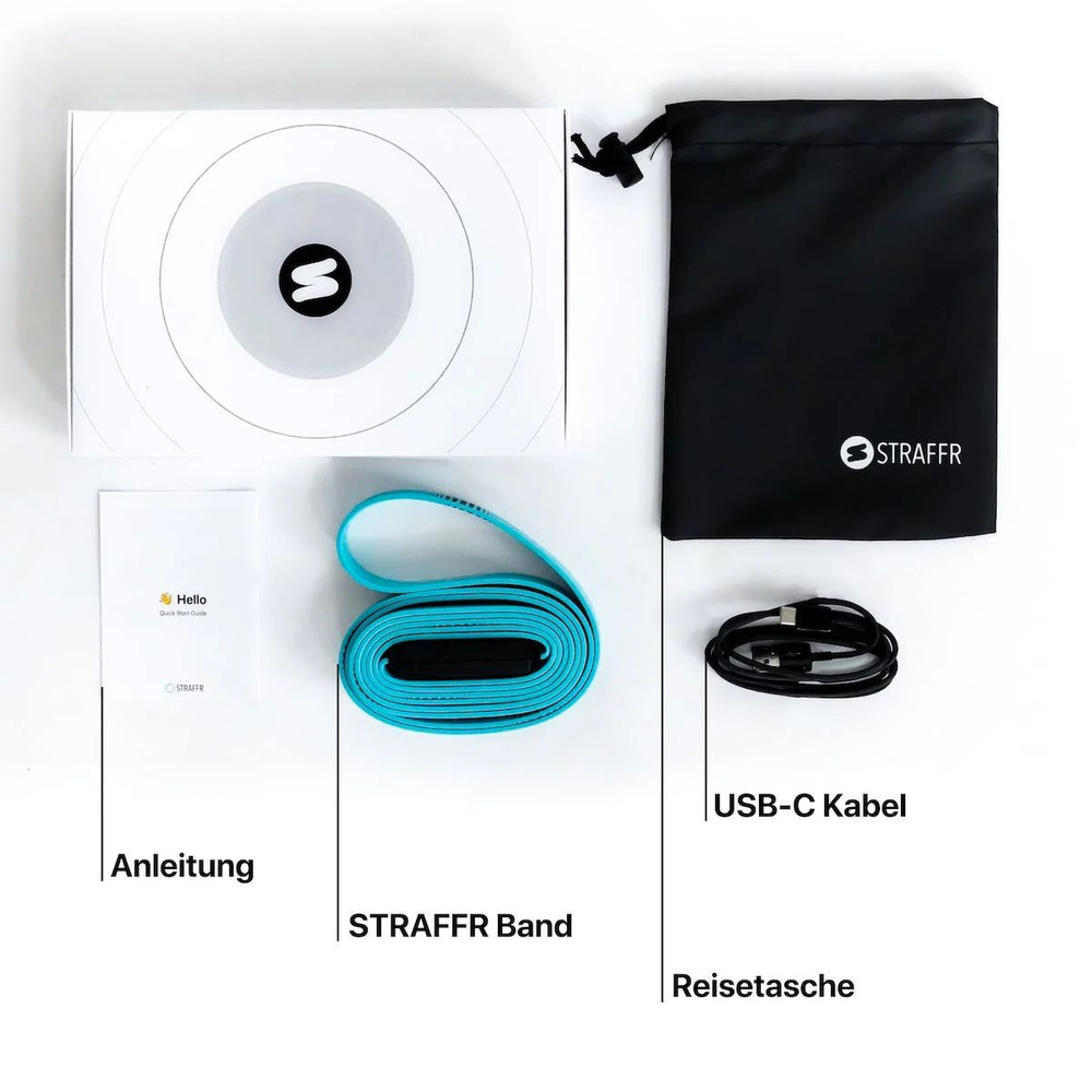Straffr Smartes Fitnessband Strong, 15 - 25 kg Widerstand, Live-Feedback via Bluetooth-Sensor
