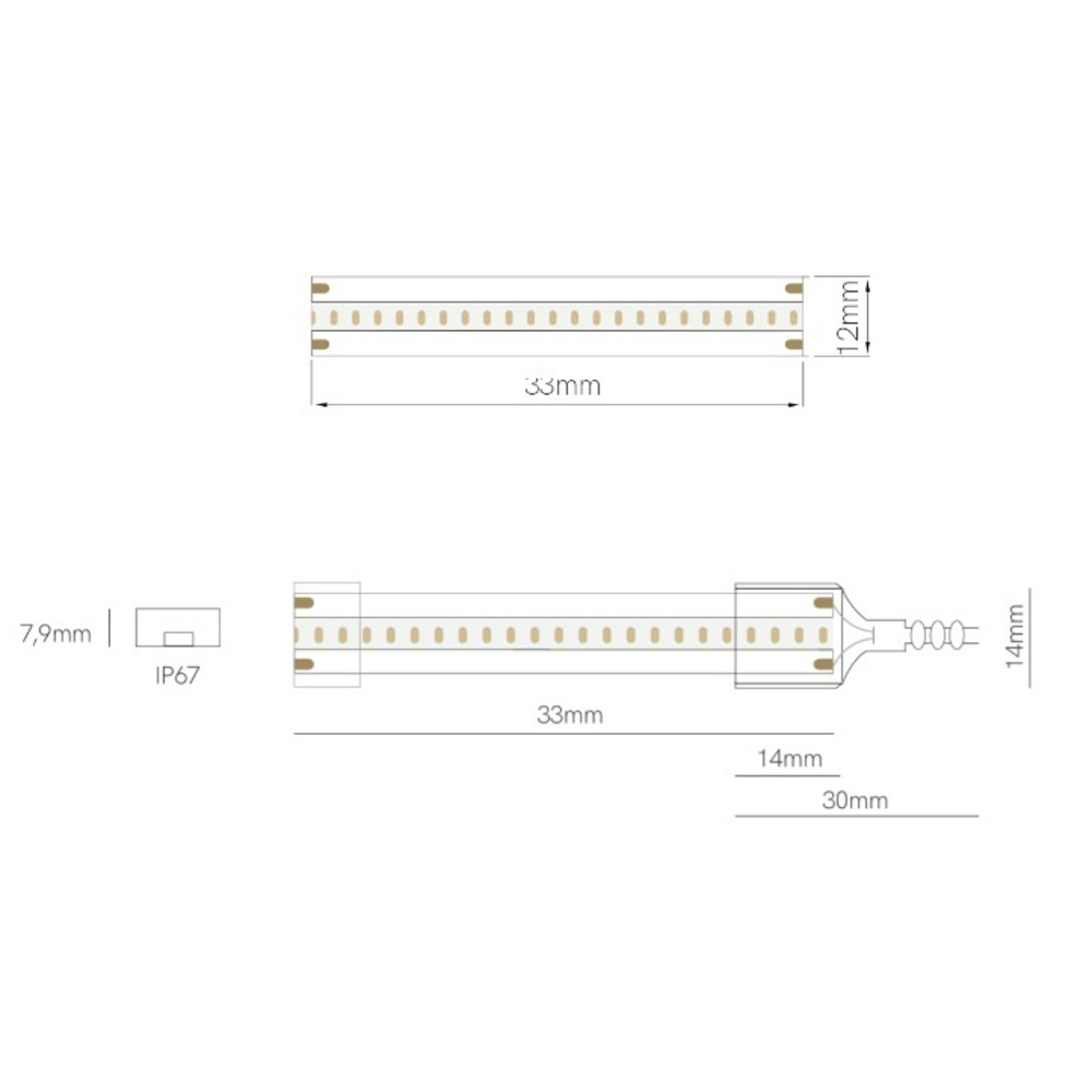 Beneito 5-m-LED-Streifen FINE-66, 100 W, 24 V DC, RGBW (2700 K), 20 W/m, 1050 lm/m, 840 LEDs/m, IP20