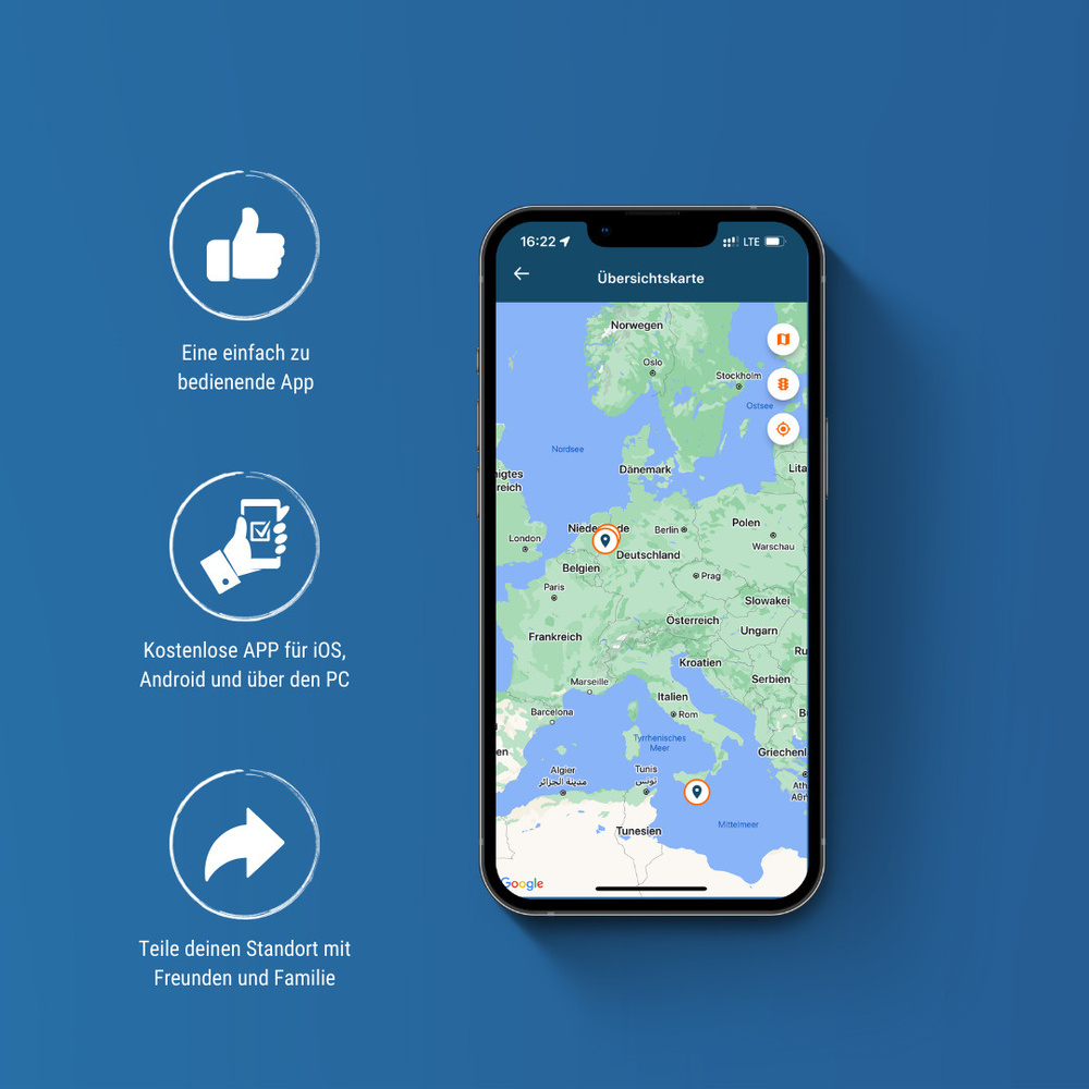 trackilive GPS-Tracker TL-60, 4G, mit Magnet & Lichtsensor, Geo-Fencing, 7800-mAh-Akku, IP68