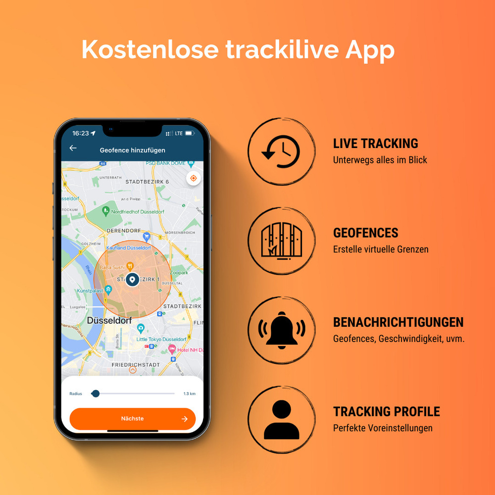 trackilive GPS-Tracker TL-60, 4G, mit Magnet & Lichtsensor, Geo-Fencing, 7800-mAh-Akku, IP68