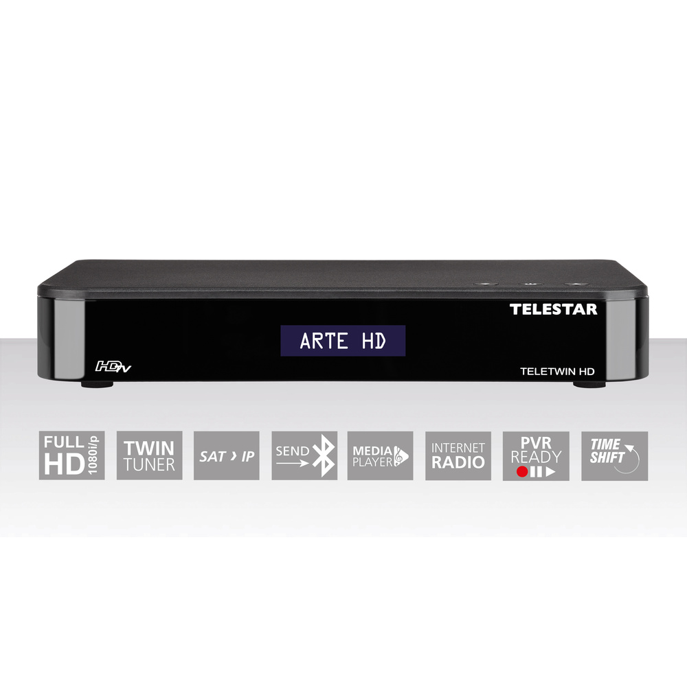 Telestar SAT-Receiver TELETWIN HD, SAT-IP-Server/-Client, IPTV für 2 Teilnehmer, Bluetooth