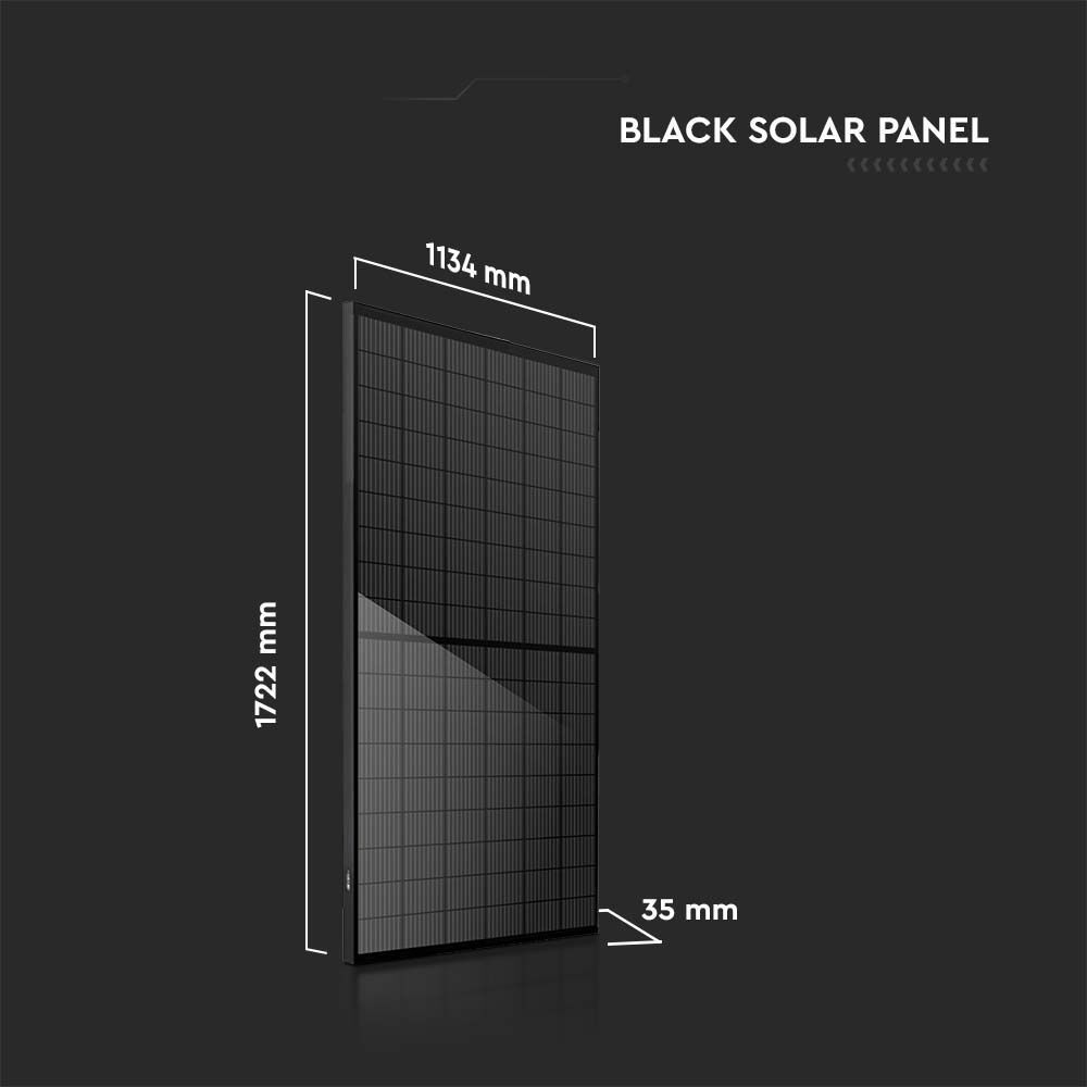 V-TAC PV-/Solar-Modul 410 Wp, Halbzellen Photovoltaik-Modul, 35-mm-Fullblack (31 Stück/Palette)