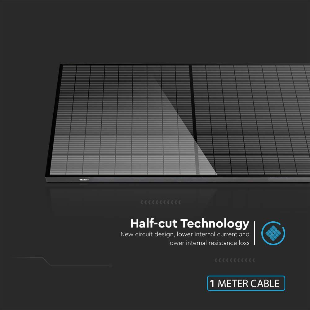 V-TAC PV-/Solar-Modul 410 Wp, Halbzellen Photovoltaik-Modul, 35-mm-Fullblack (31 Stück/Palette)