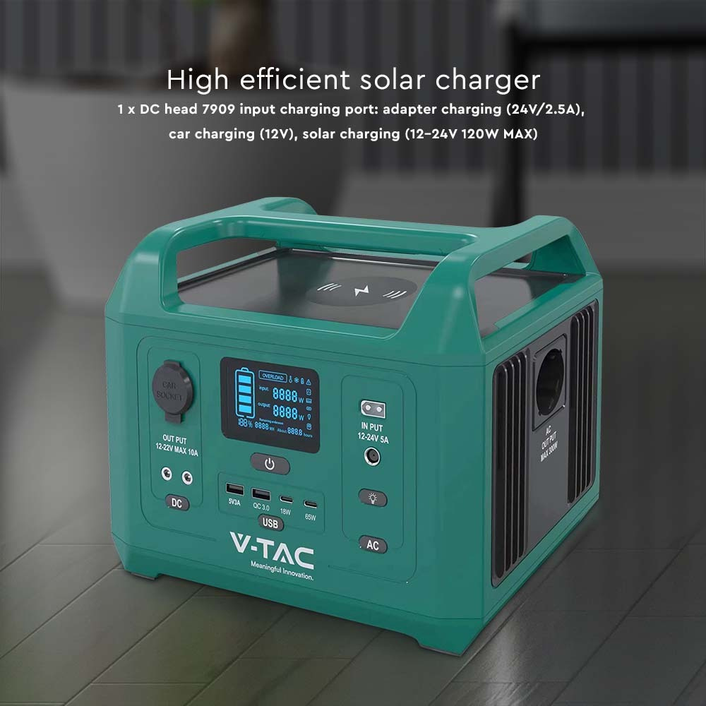 V-TAC LiFePO4-Stromspeicher VT-303N mit 288 Wh und 300 W Ausgangsleistung, 20 Ah/14,8 V