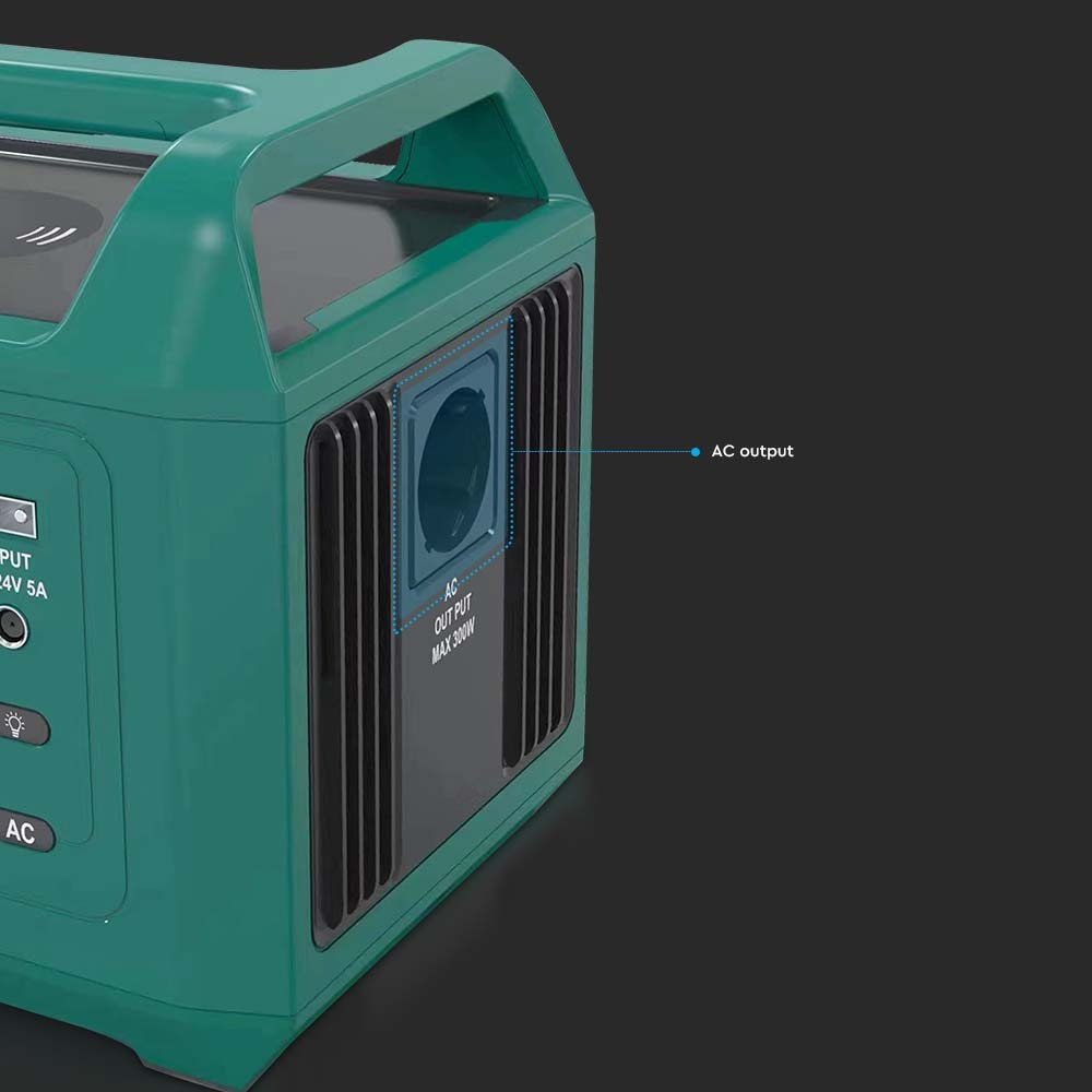 V-TAC LiFePO4-Stromspeicher VT-303N mit 288 Wh und 300 W Ausgangsleistung, 20 Ah/14,8 V