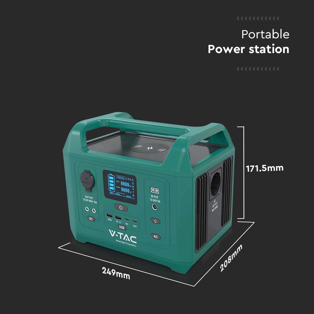 V-TAC LiFePO4-Stromspeicher VT-303N mit 288 Wh und 300 W Ausgangsleistung, 20 Ah/14,8 V