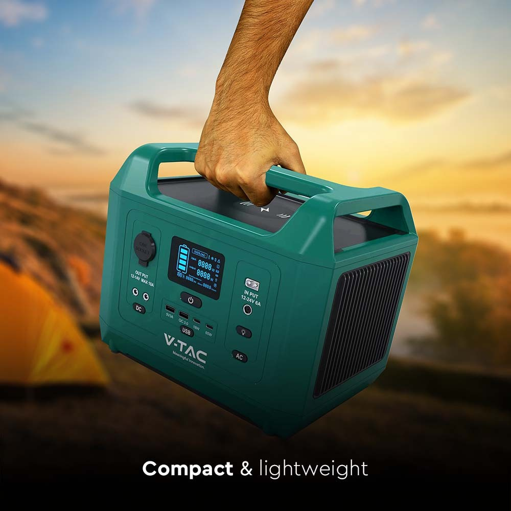 V-TAC LiFePO4-Stromspeicher VT-606N mit 576 Wh und 600 W Ausgangsleistung, 26,2 Ah/21,6 V
