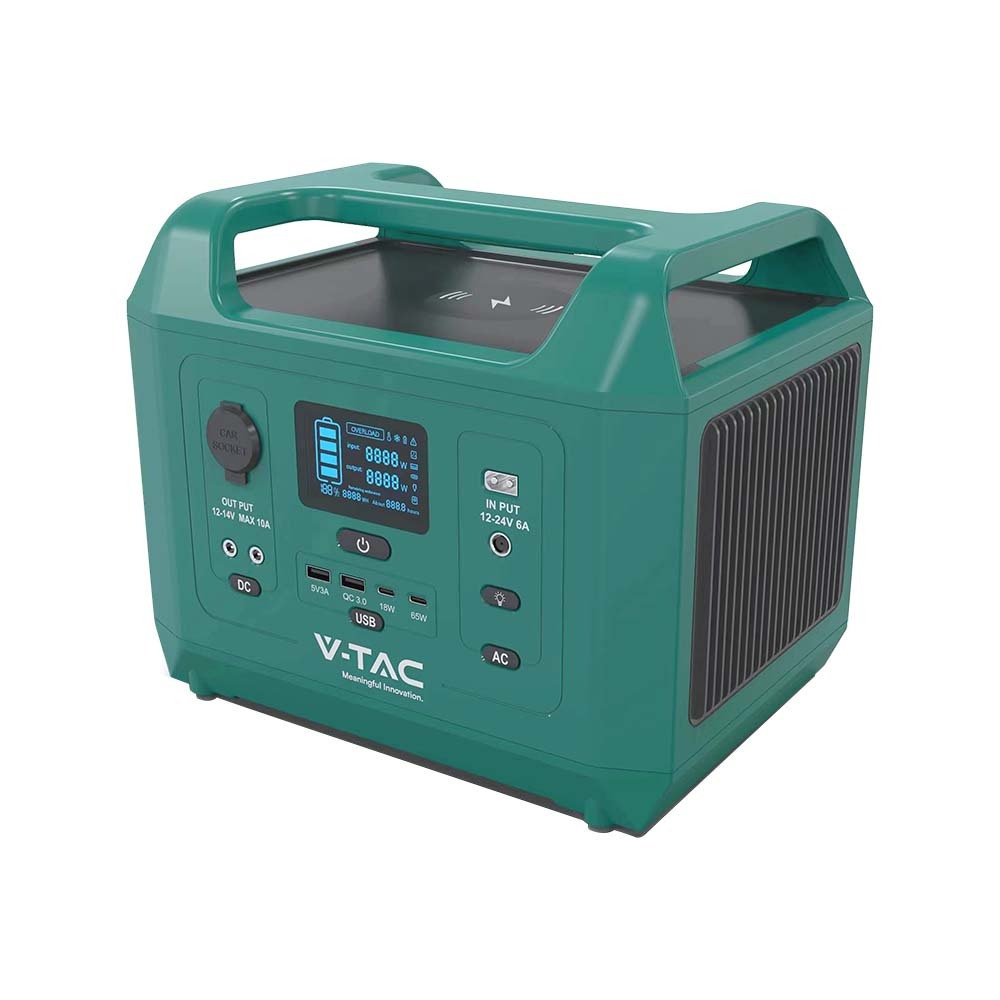 V-TAC LiFePO4-Stromspeicher VT-606N mit 576 Wh und 600 W Ausgangsleistung, 26,2 Ah/21,6 V