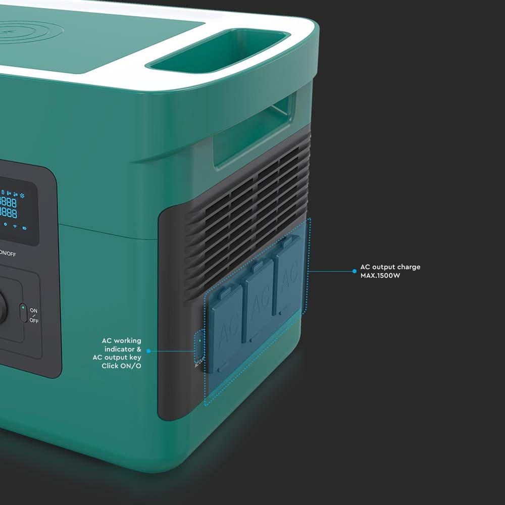 V-TAC LiFePO4-Stromspeicher VT-1001N mit 1024 Wh und 1000 W Ausgangsleistung, 46,9 Ah/22,4 V