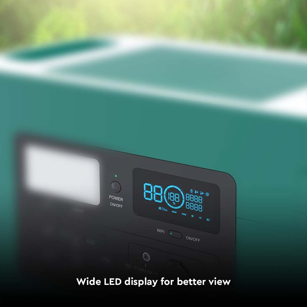 V-TAC LiFePO4-Stromspeicher VT-1001N mit 1024 Wh und 1000 W Ausgangsleistung, 46,9 Ah/22,4 V