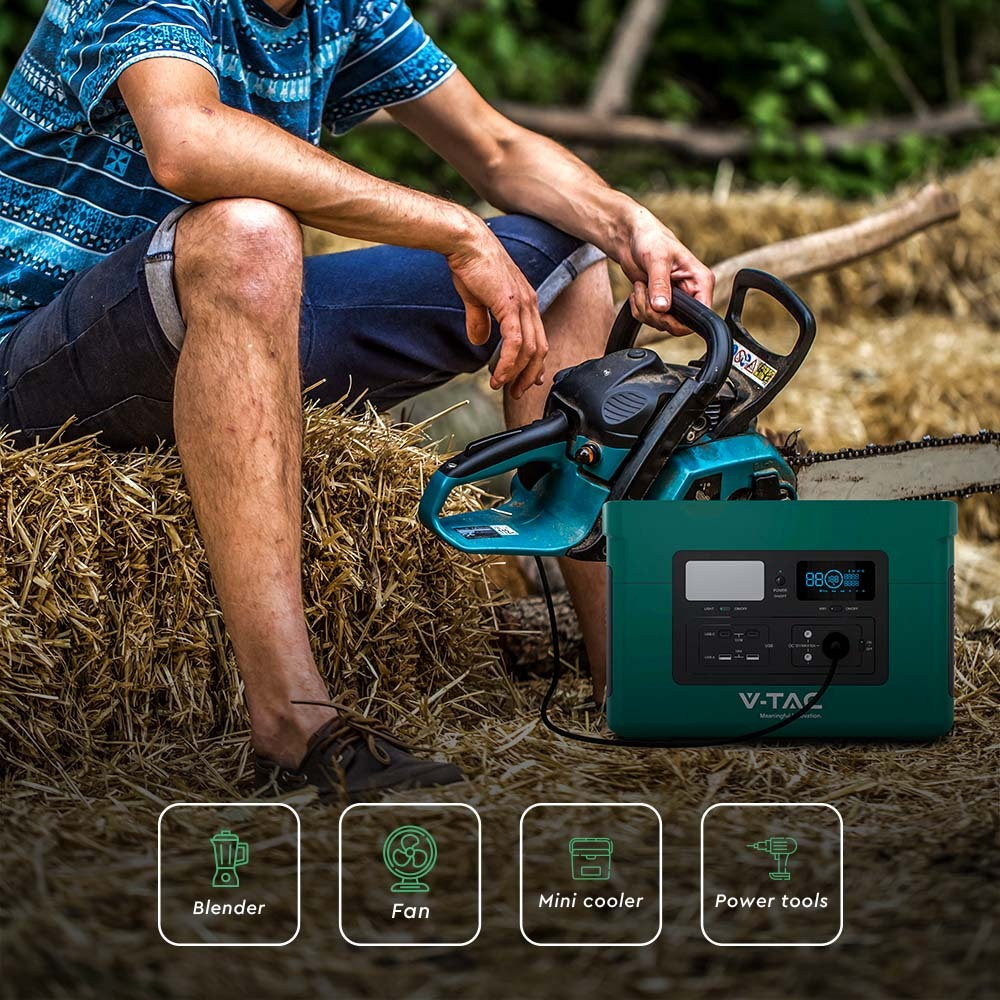 V-TAC LiFePO4-Stromspeicher VT-1001N mit 1024 Wh und 1000 W Ausgangsleistung, 46,9 Ah/22,4 V