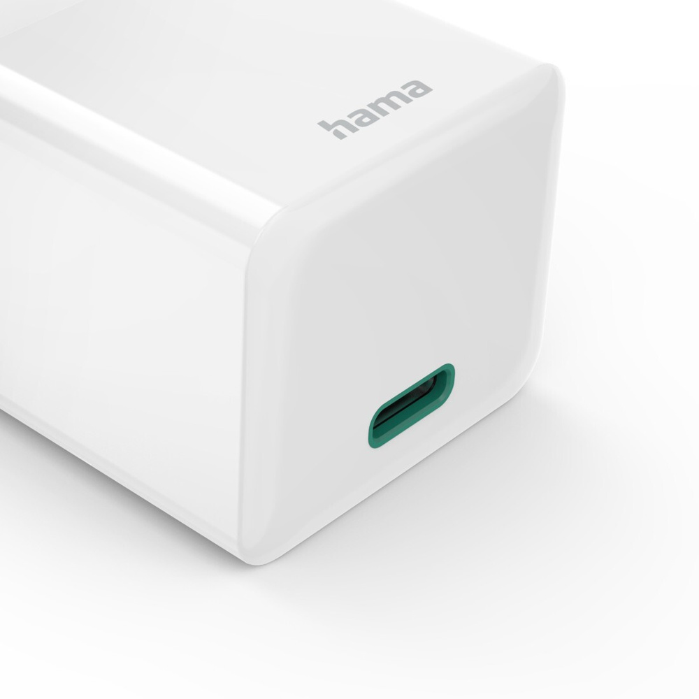 Hama Schnellladegerät, USB-C, PD/Qualcomm®/GaN, Mini-Ladegerät, 30 W, Weiß
