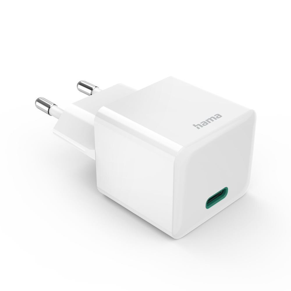 Hama Schnellladegerät, USB-C, PD/Qualcomm®/GaN, Mini-Ladegerät, 30 W, Weiß