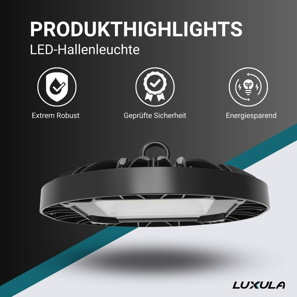 LUXULA 150-W-LED-Strahler UFO-HighBay 150, 14400 lm, 96 lm/W, 5000 K, neutralweiß, IP65