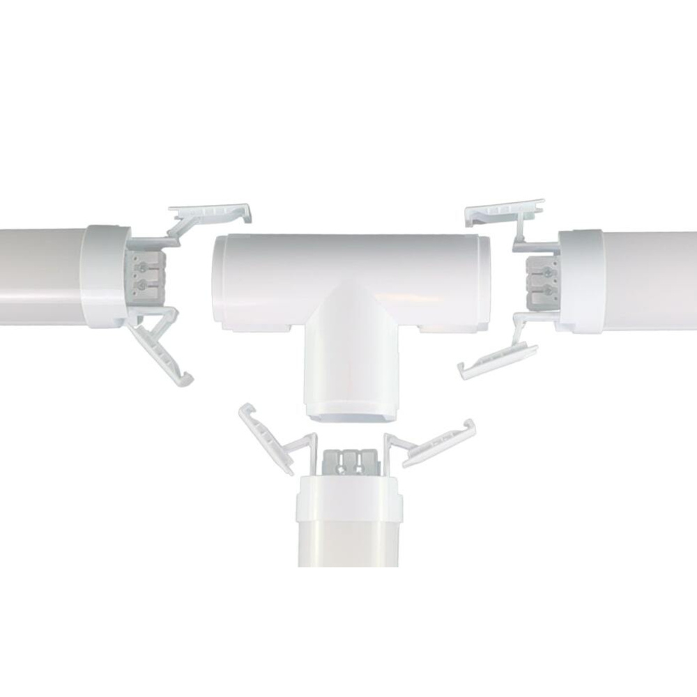 ENOVALITE Quick-Verbinder für LED-Feuchtraumwannenleuchten PRO, T Form, Fast Connector