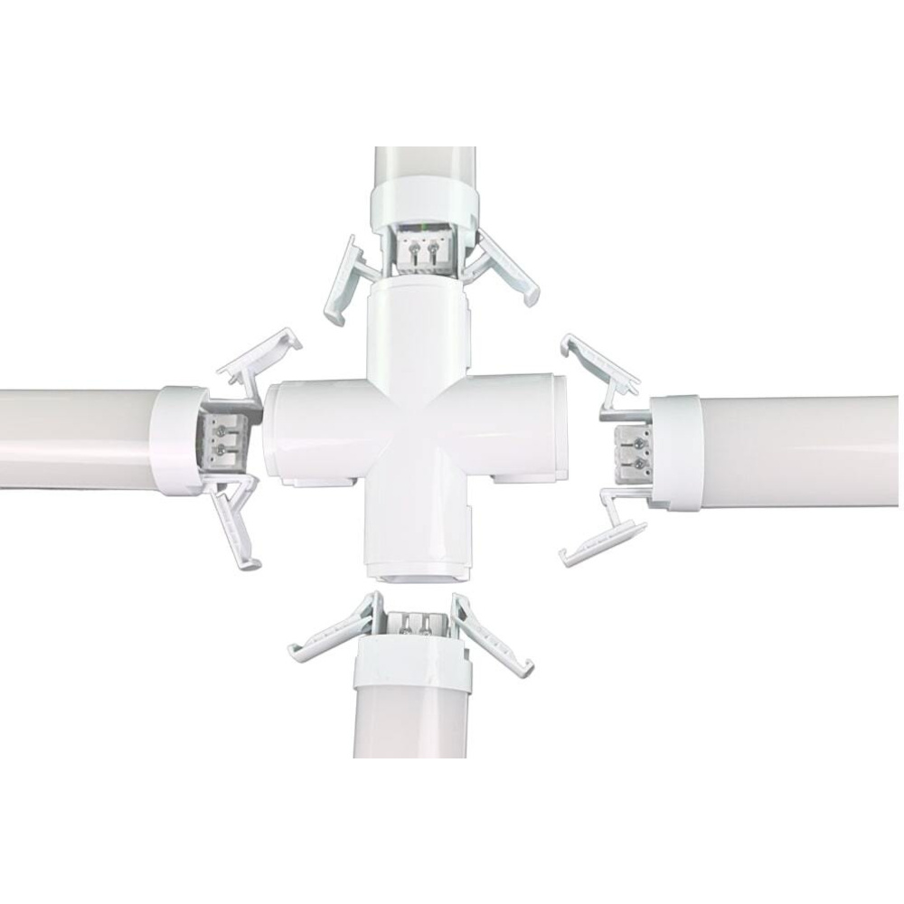 ENOVALITE Quick-Verbinder für LED-Feuchtraumwannenleuchten PRO, X Form, Fast Connector