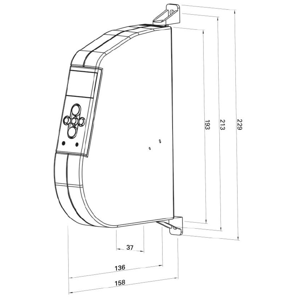 WIR Elektronik elektronischer Akku-Aufputz-Gurtwickler eWICKLER eW320, 17-23 mm Gurtband, Display