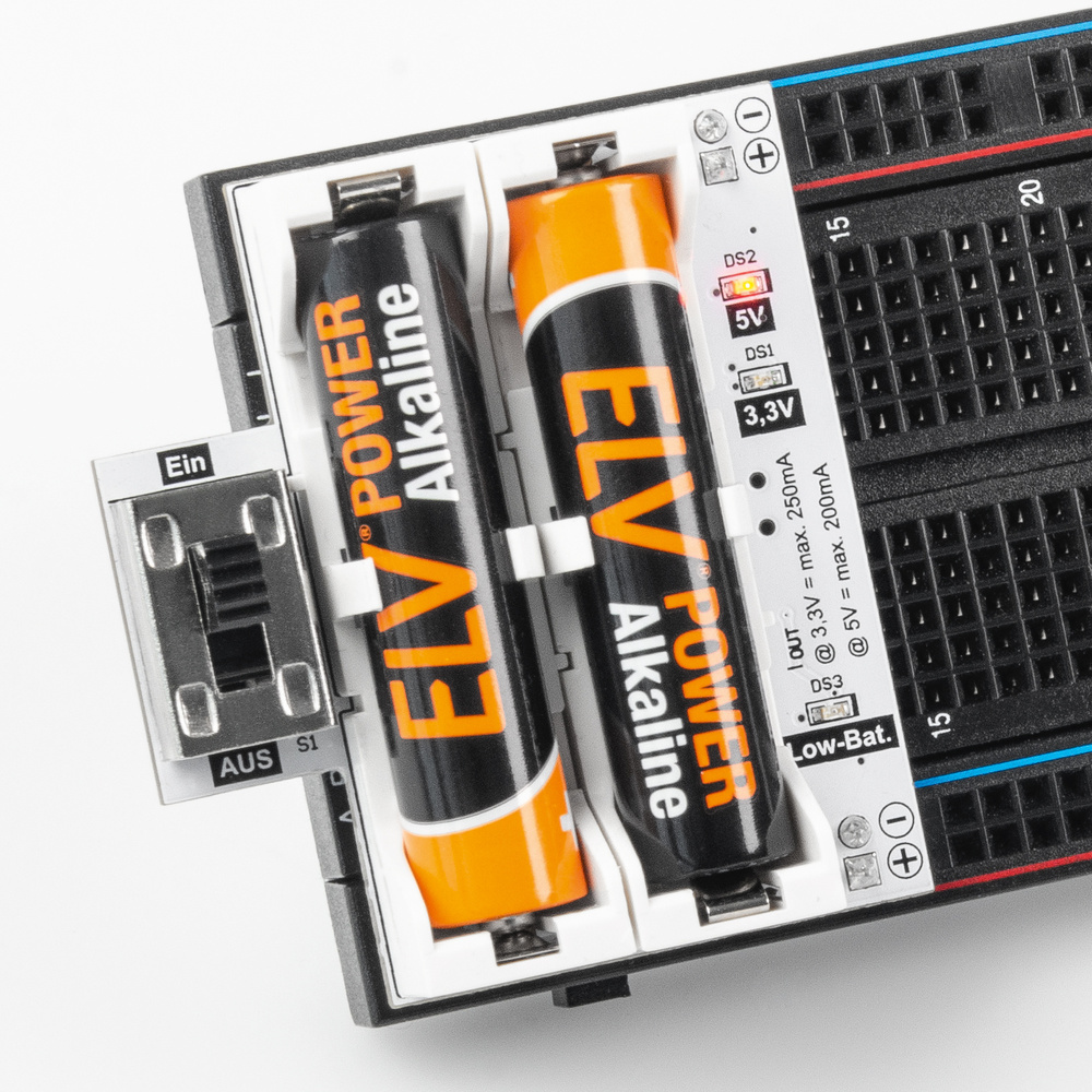 Spannungshelfer - Batteriebetriebenes Powermodul für Breadboard-Schaltungen