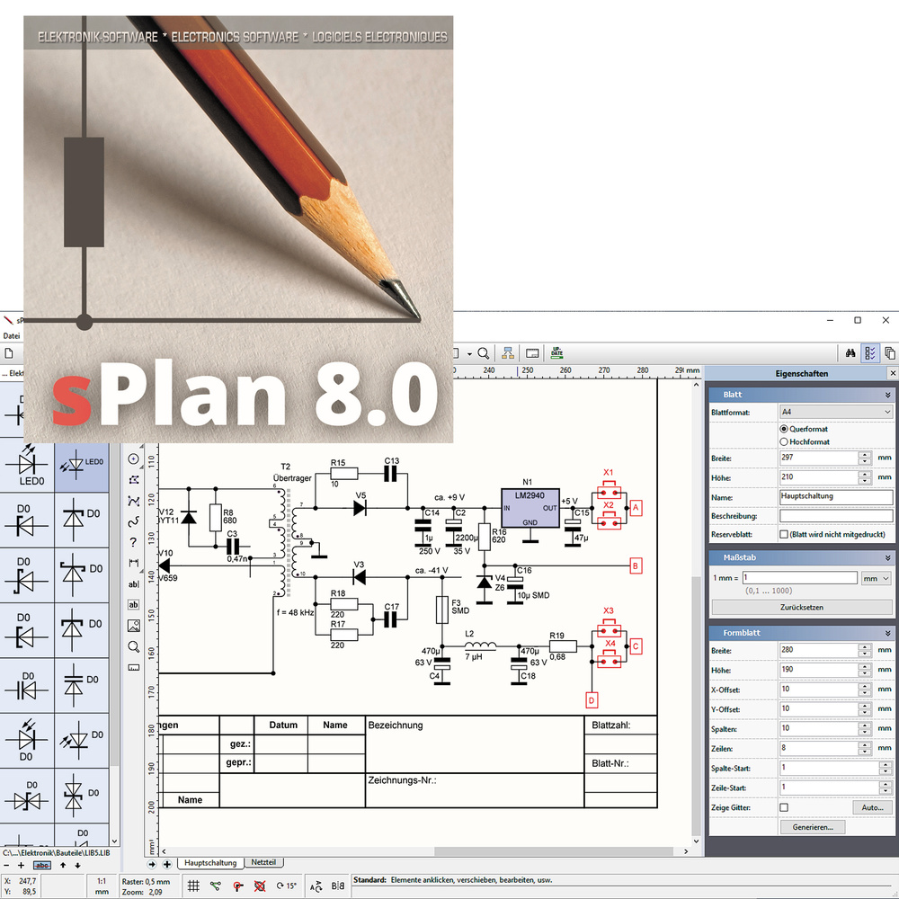 Schnell, unkompliziert, professionell - Schaltplan-Entwurfsprogramm sPlan 8.0 Teil 1