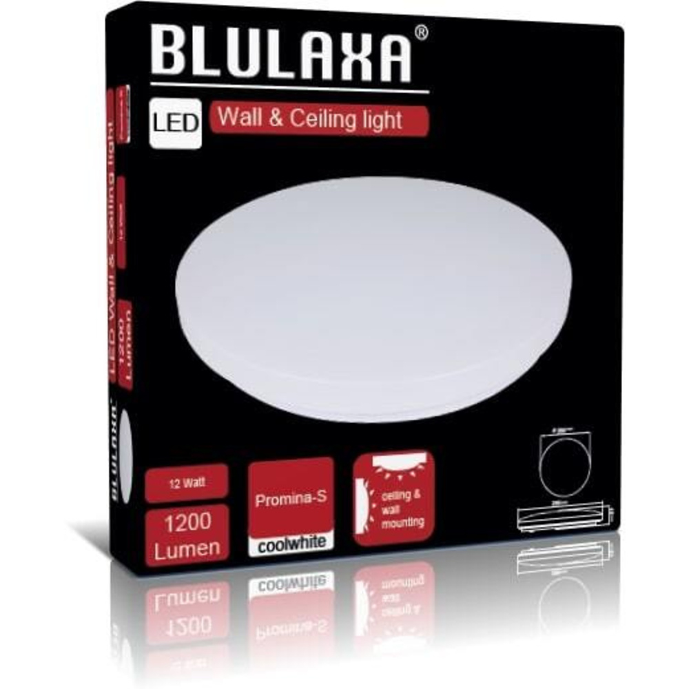 Blulaxa 12-W-LED-Wand-/Deckenleuchte Promina-S, 1000 lm, neutralweiß, 4000 K