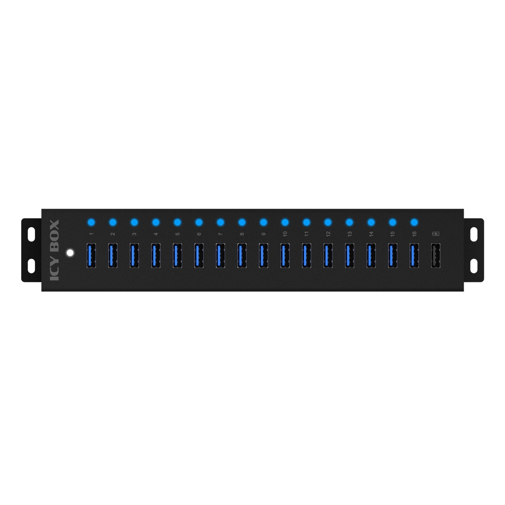 ICY BOX 17-Port-USB-3.2-Hub IB-HUB1717-U3, max. 5 Gbit/s, 7,5 W Ladeleistung, Plug & Play
