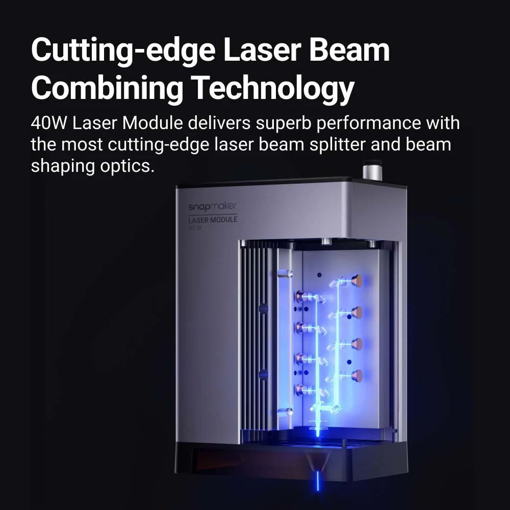 Snapmaker Lasergravierer/-schneider Ray, 20 W, mit Umhausung, Luftunterstützung, max. 500 mm/s