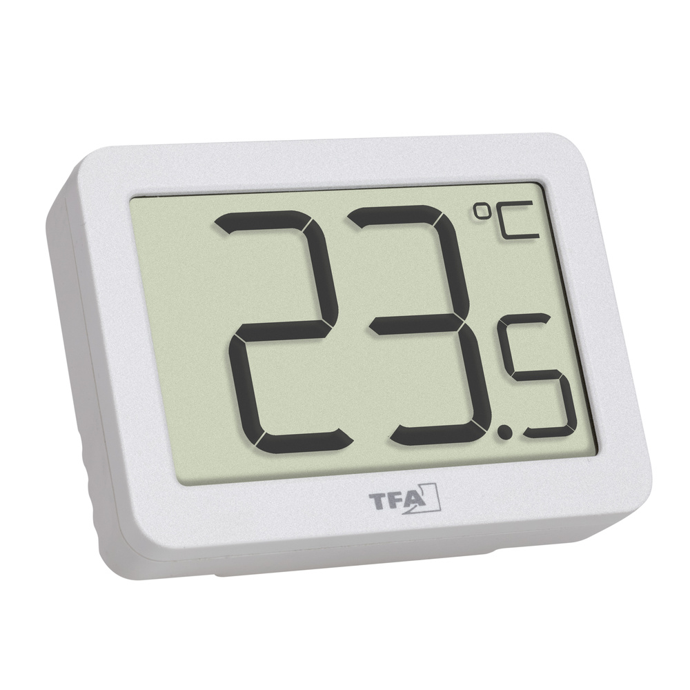 TFA Digitales Thermometer für Raumtemperatur-Erfassung, Magnetmontage, kompakt, weiß