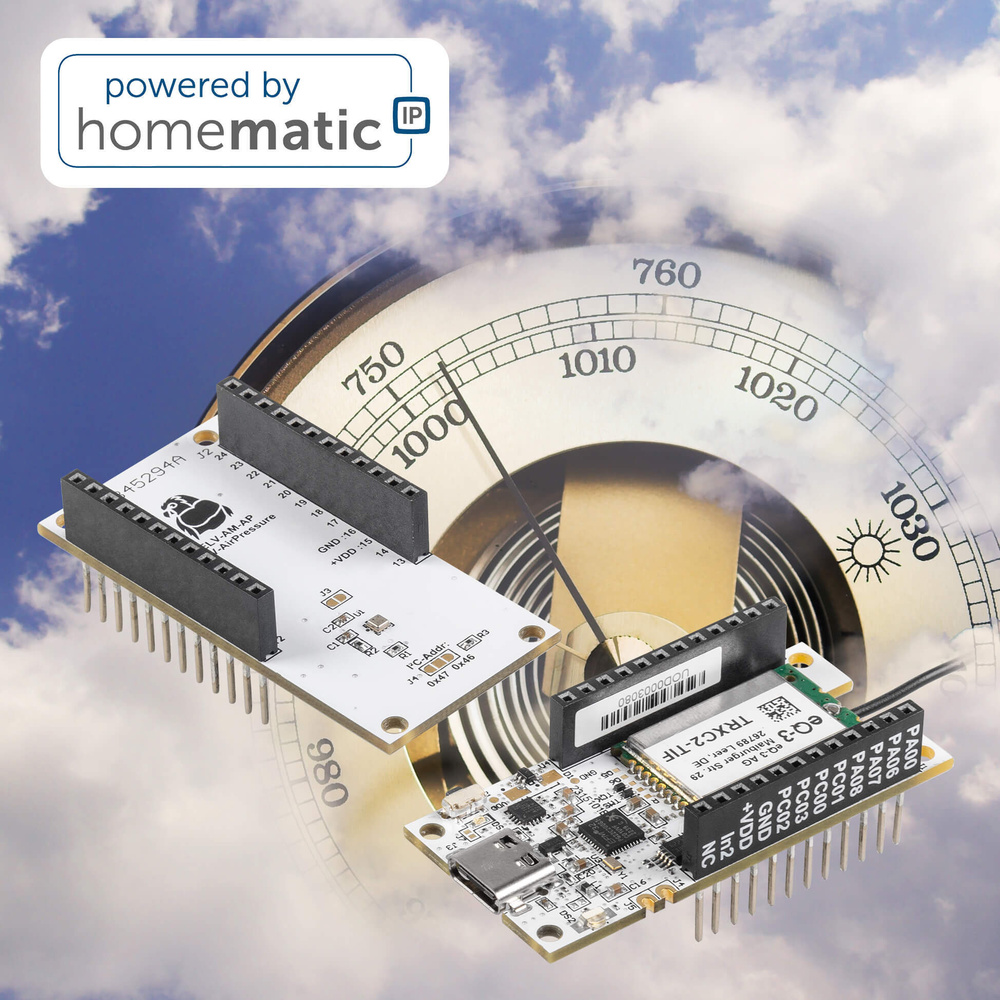 Homematic IP Barometer - ELV Applikationsmodul Luftdruck mit der ELV Smart Home Sensor-Base