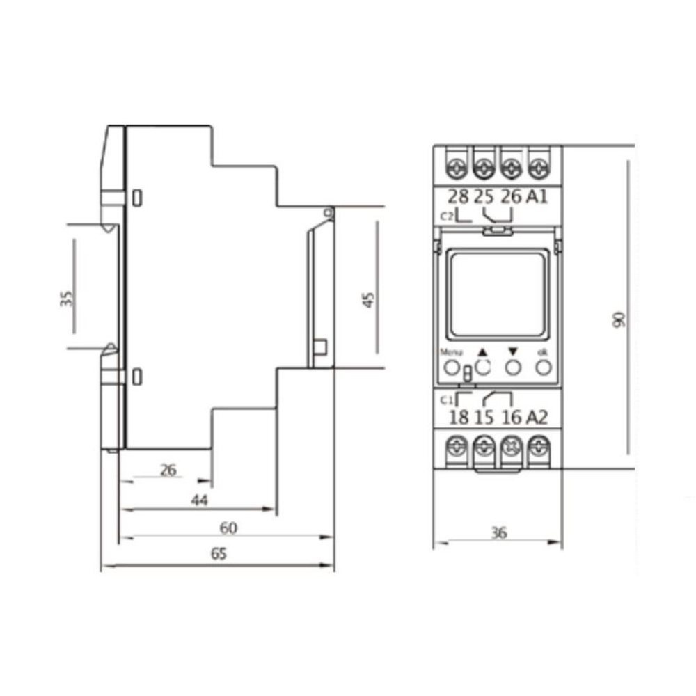 RELTECH Digitale Zeitschaltuhr RZSD2