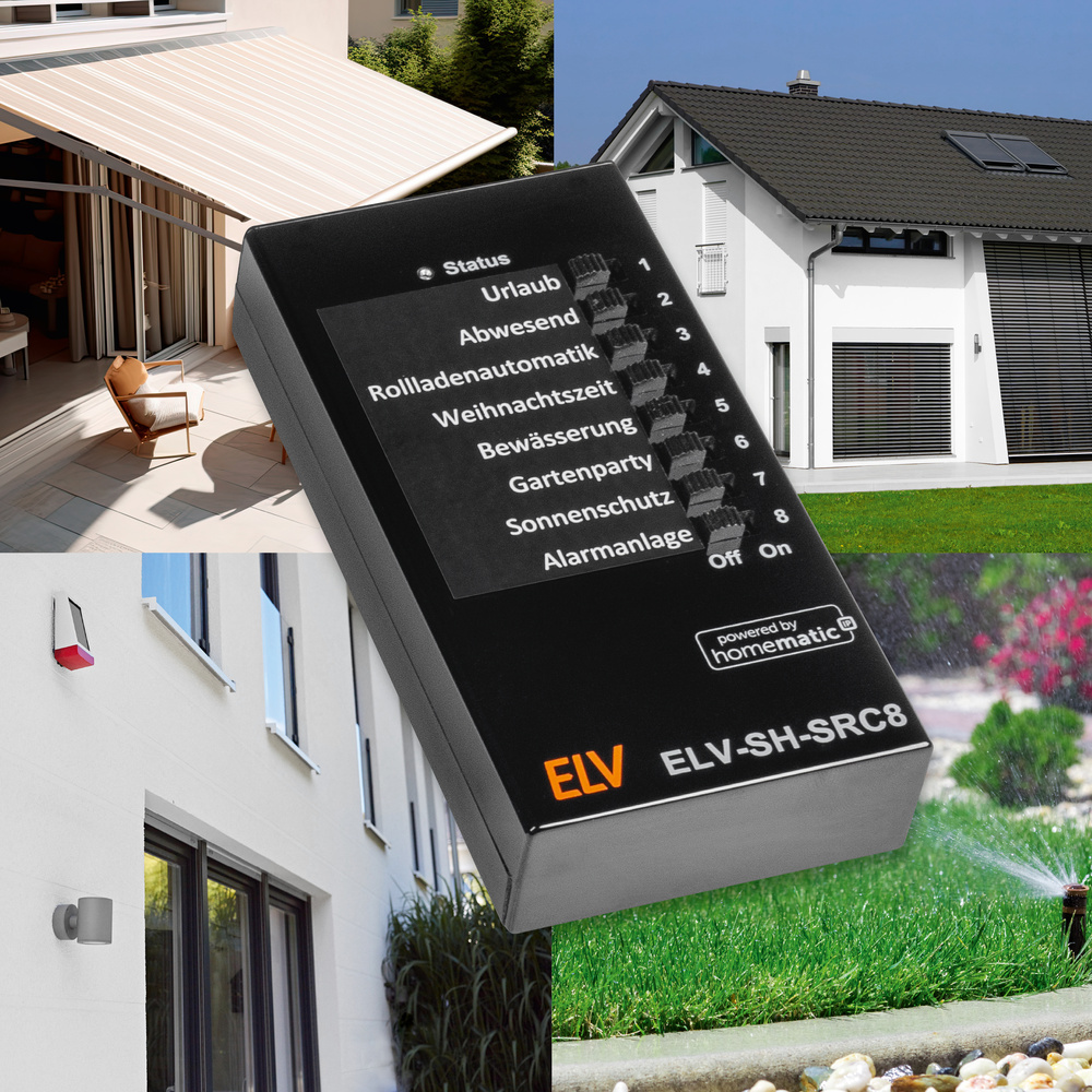 Automatisierungsprogramme steuern per Schiebeschalter - ELV Smart Home Schalter-Fernbedienung ELV-SH-SRC8