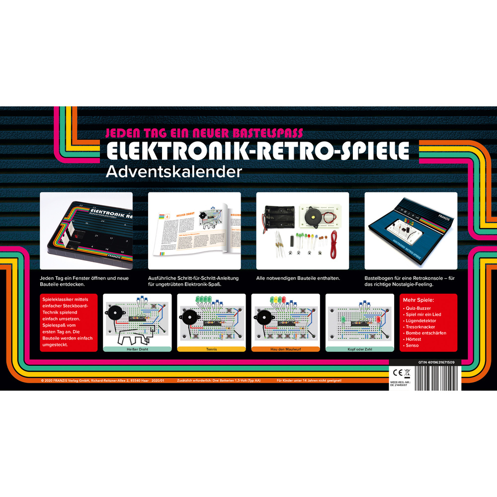 Franzis Adventskalender Elektronik Retro-Spiele