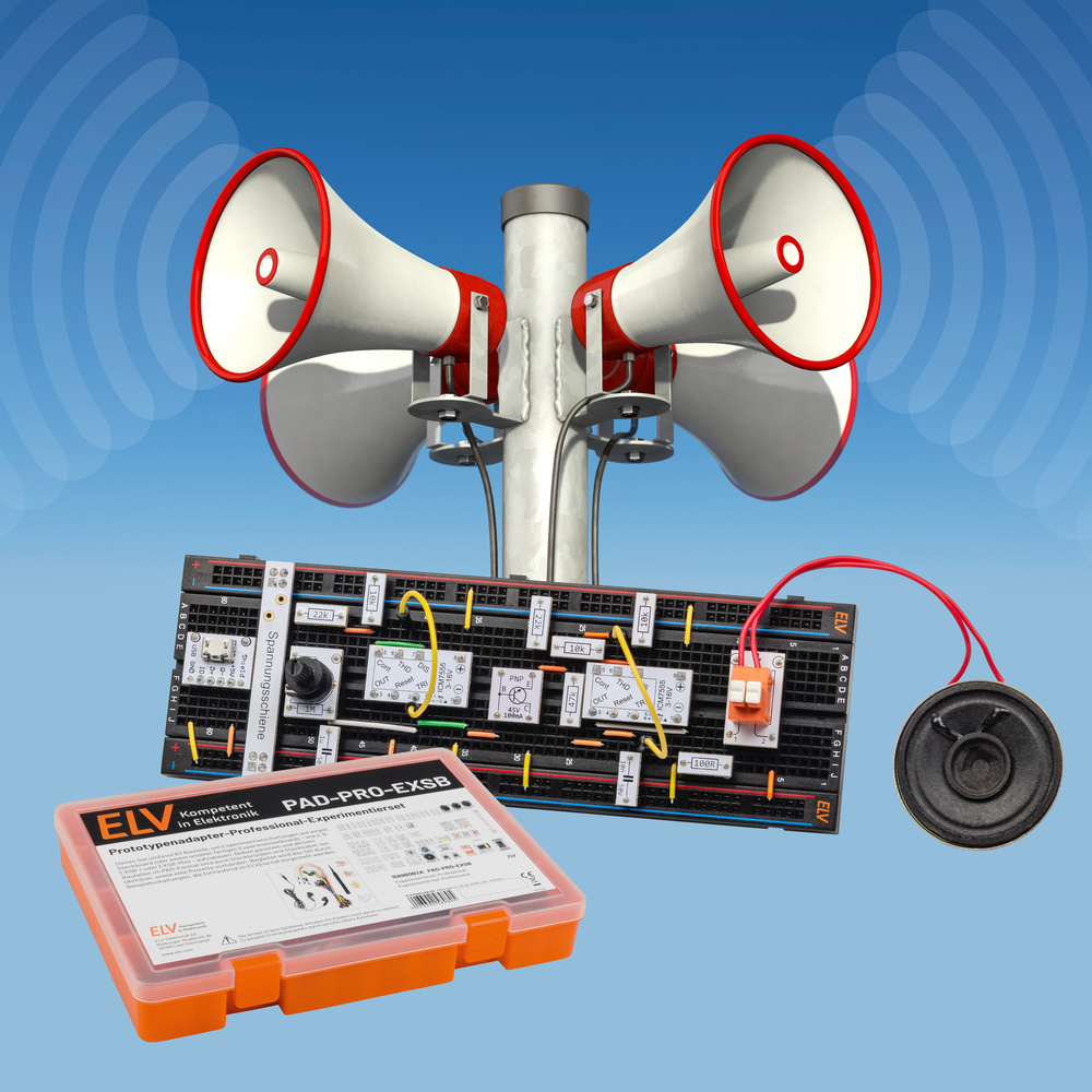 Entzückend, Baby! Aufbau einer Kojak-Sirene - Anwendungsschaltungen mit dem Prototypenadapter-Professional-Experimentierset PAD-PRO-EXSB