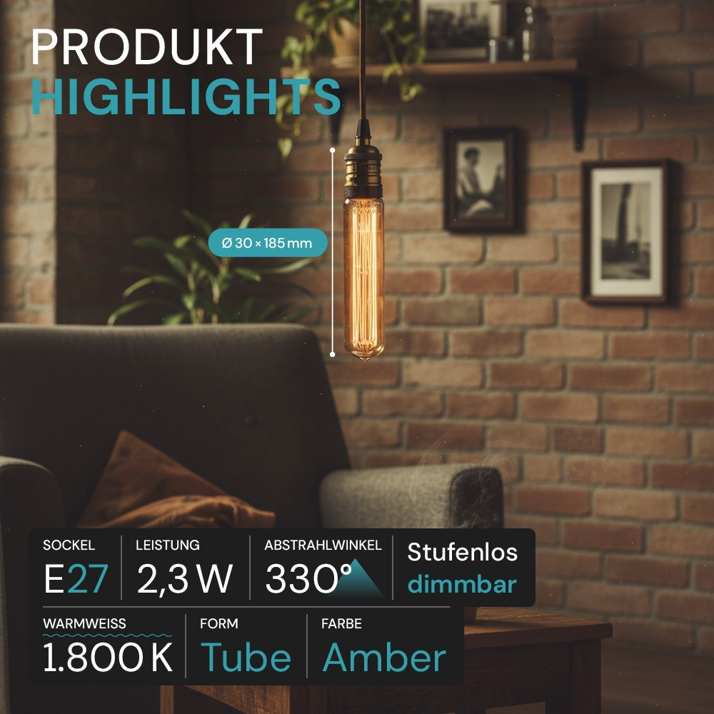 LUXULA LED Filament Leuchtmittel VINTAGE, LX100172