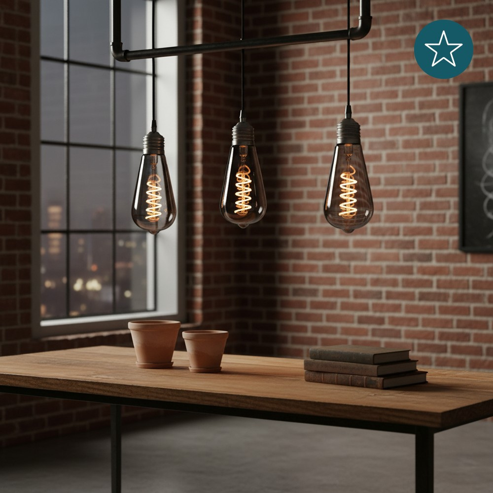 LUXULA LED Filament Leuchtmittel, SPIRAL, Pear, E27, 4W, 40lm, 1800K, dimmbar