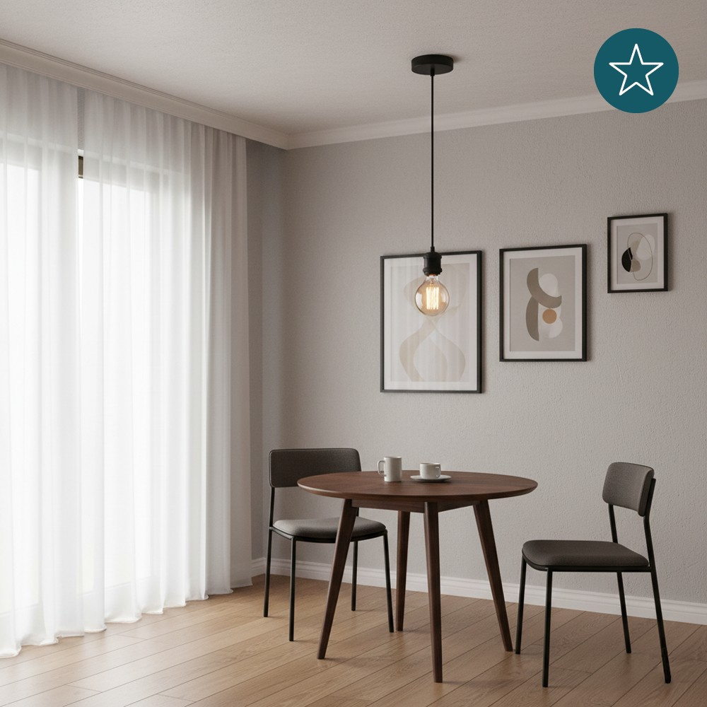 LUXULA Lampenfassung aus Metall, LX100182, schwarz