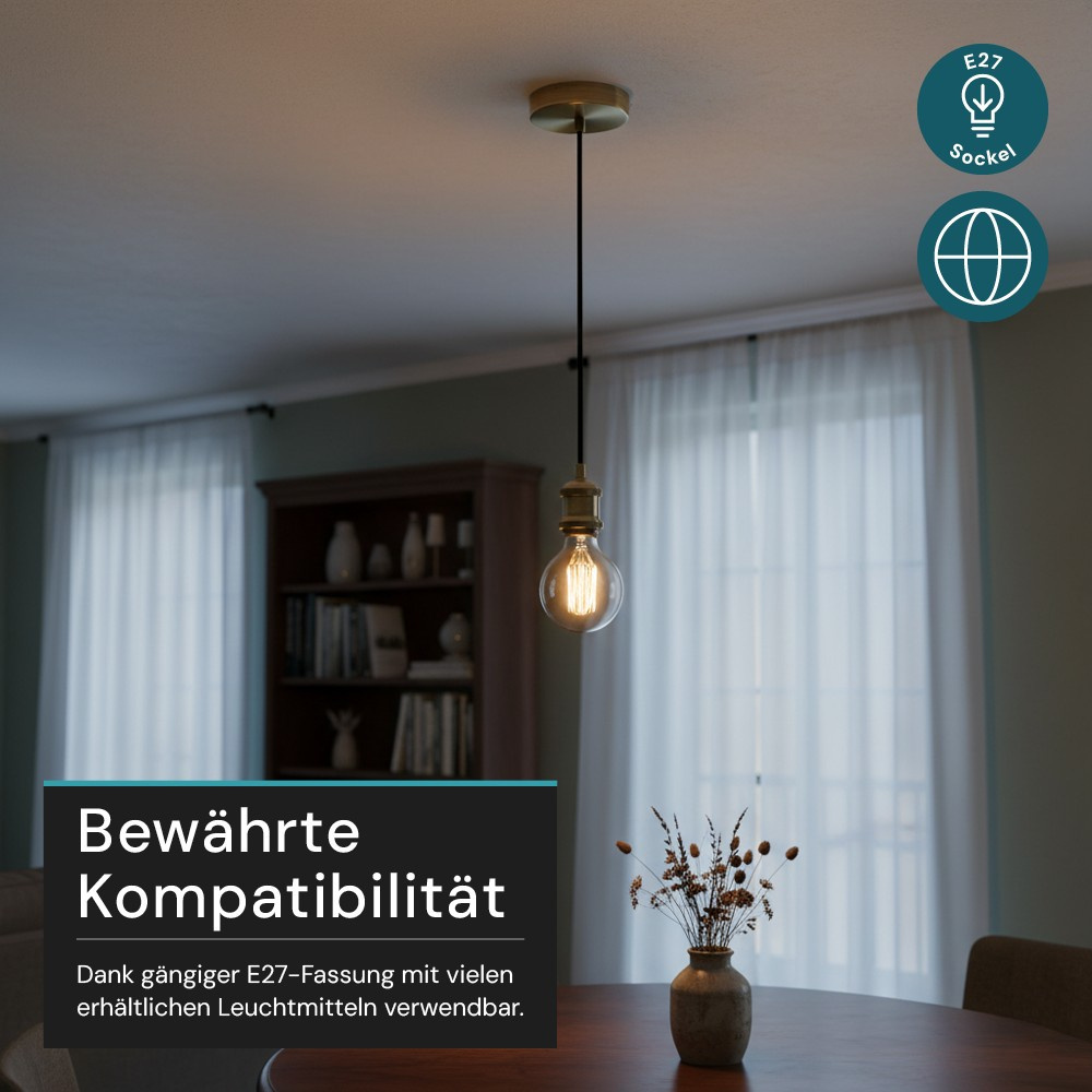 LUXULA Lampenfassung aus Metall, LX100183, Messing