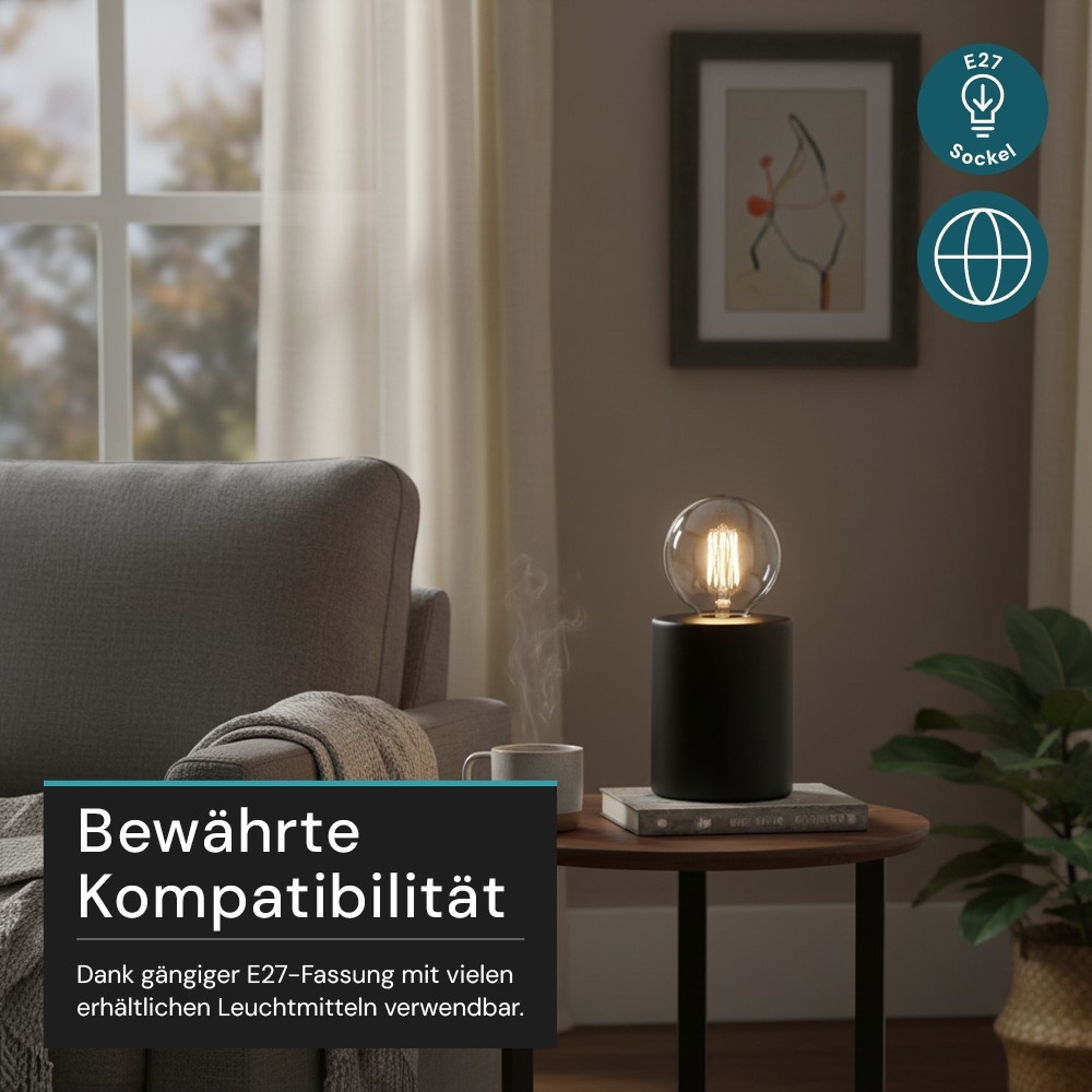 LUXULA Tischleuchte JAR, LX100187, schwarz