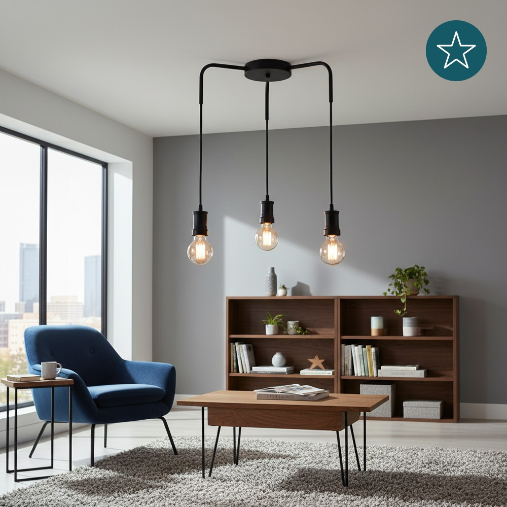 LUXULA Hängeleuchte INDUSTRIAL, LX100184, schwarz