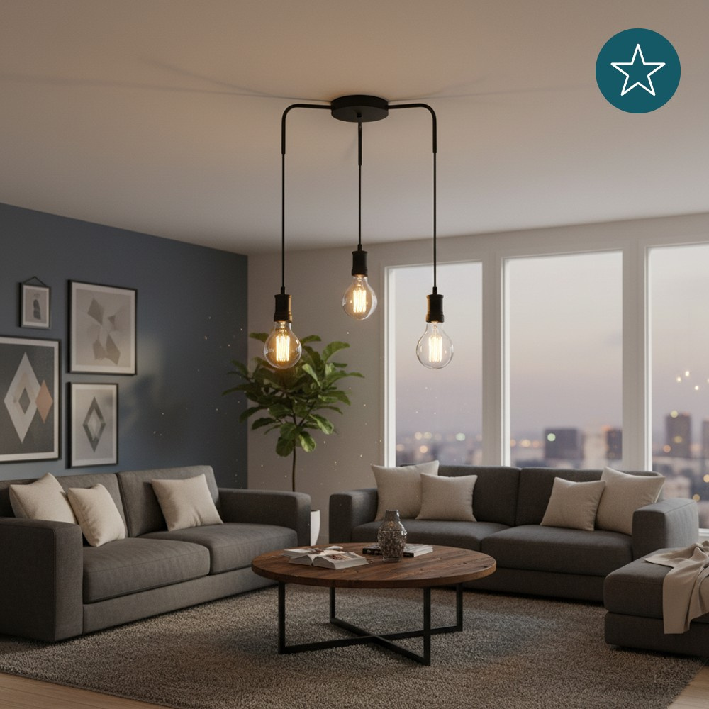 LUXULA Hängeleuchte INDUSTRIAL, LX100184, schwarz