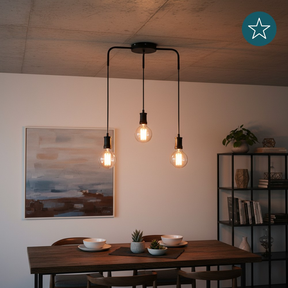 LUXULA Hängeleuchte INDUSTRIAL, LX100184, schwarz