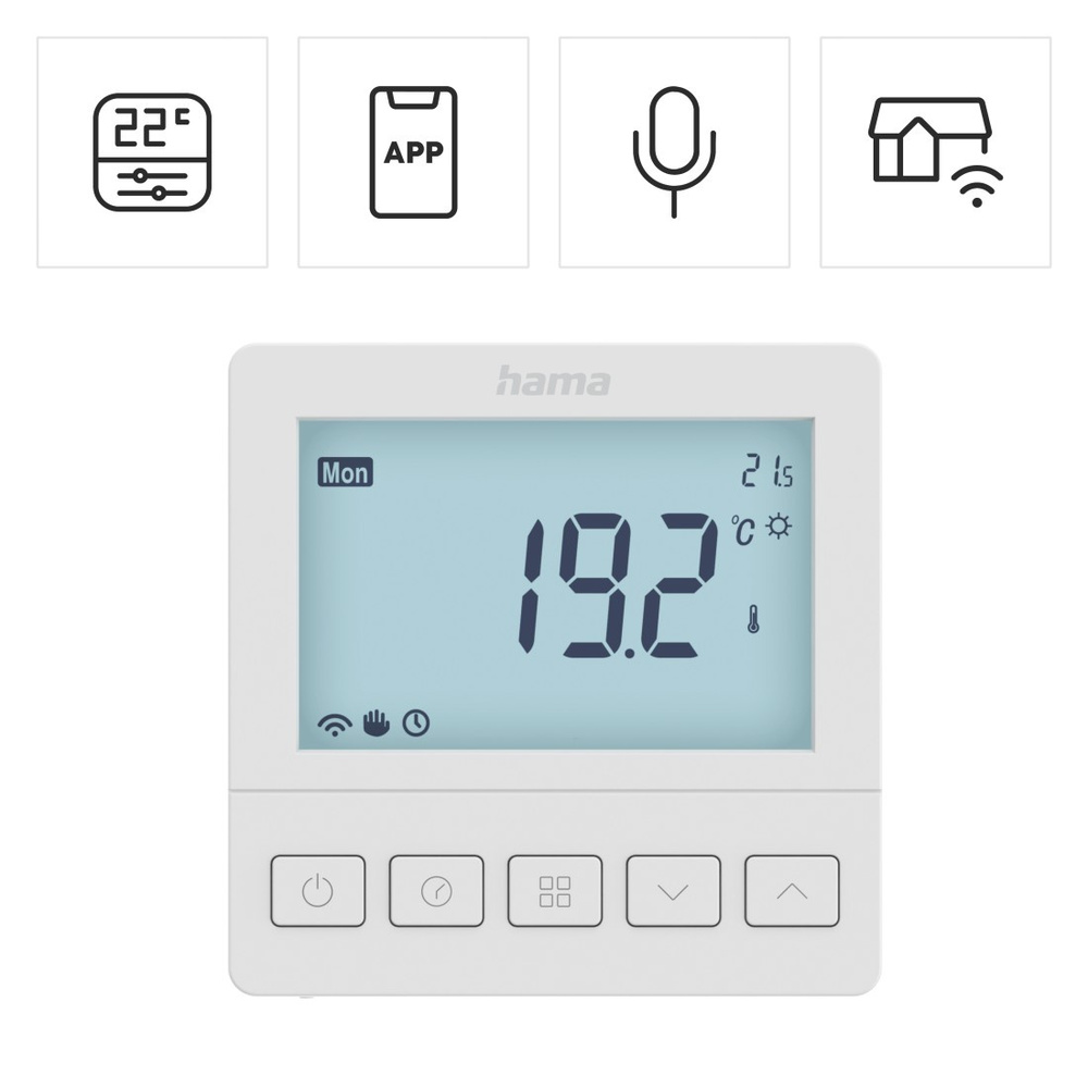 Hama Smart Home  Fußbodenheizungs-Thermostat, Unterputz, 230 V, WLAN