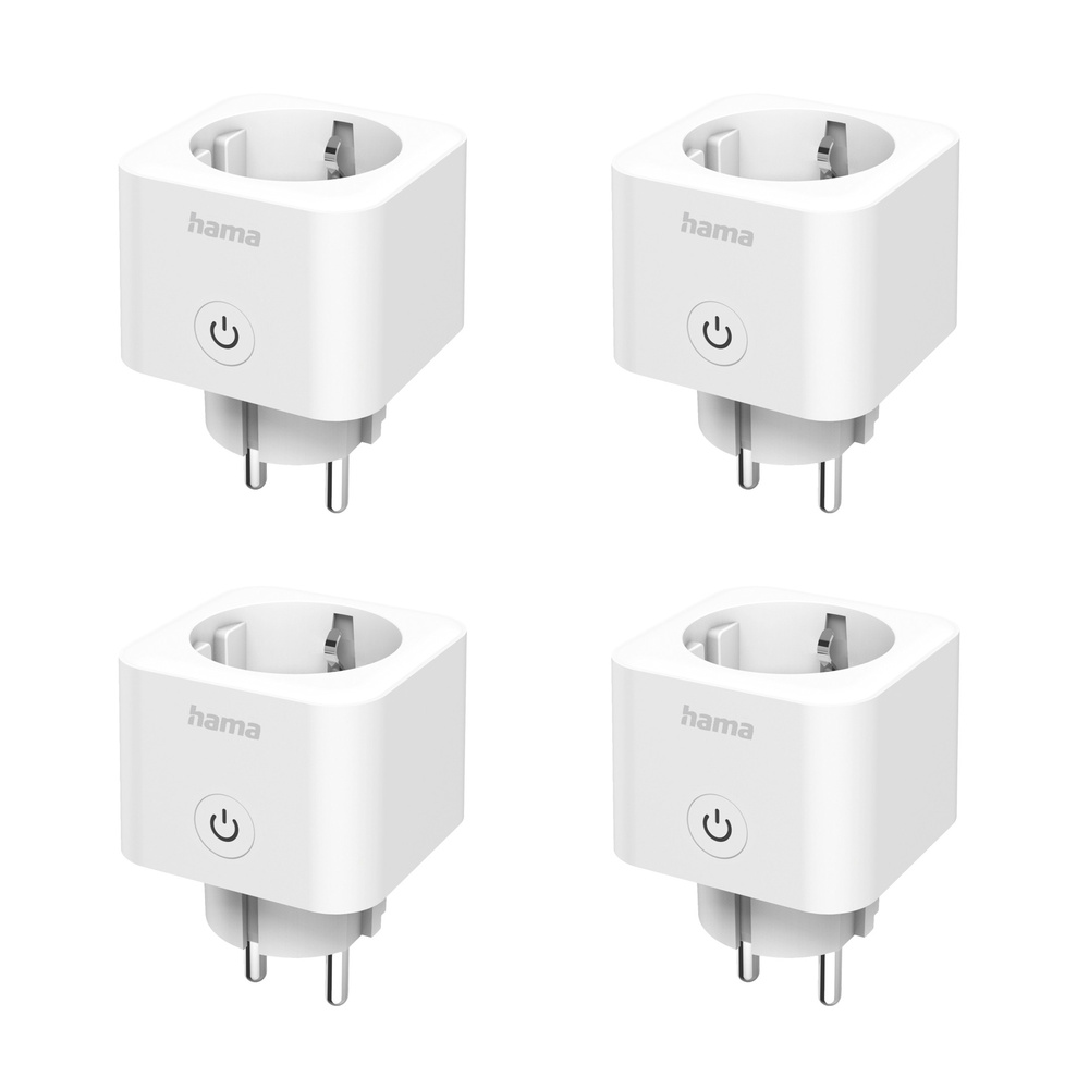 Hama Smarte WLAN-Steckdose, Matter, 3.680W, Sprach-/Appgesteuert, 4er-Pack