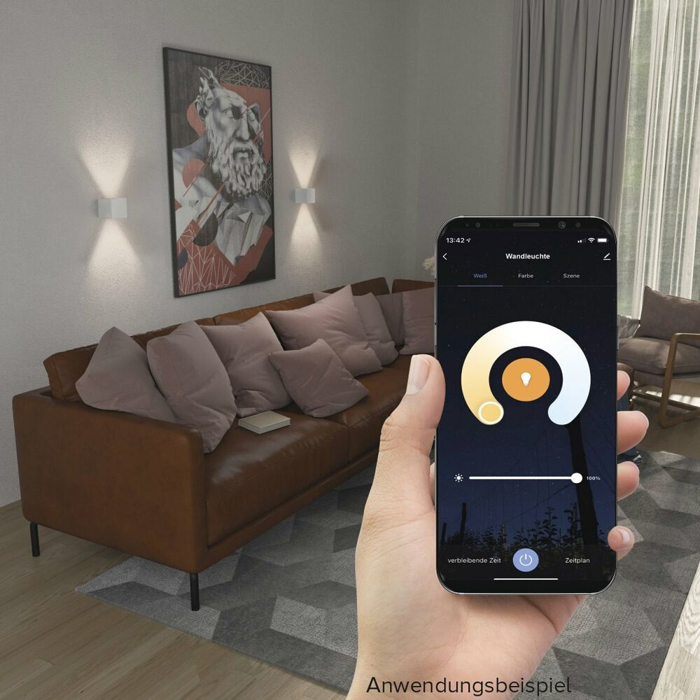 Hama Smart Home LED Wandleuchte für innen und außen, WLAN