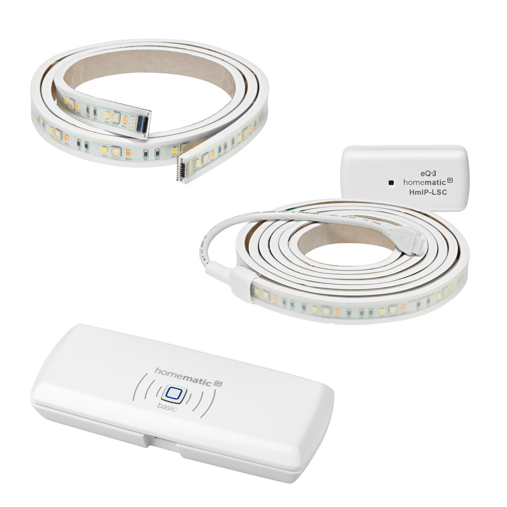 Homematic IP Smart Home Set Licht Basic mit 1x Lightstrip Set, 1x Lightstripverlängerung und Access Point – basic